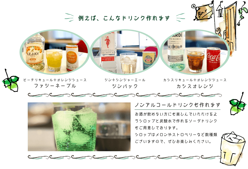 例えば、こんなドリンク作れます