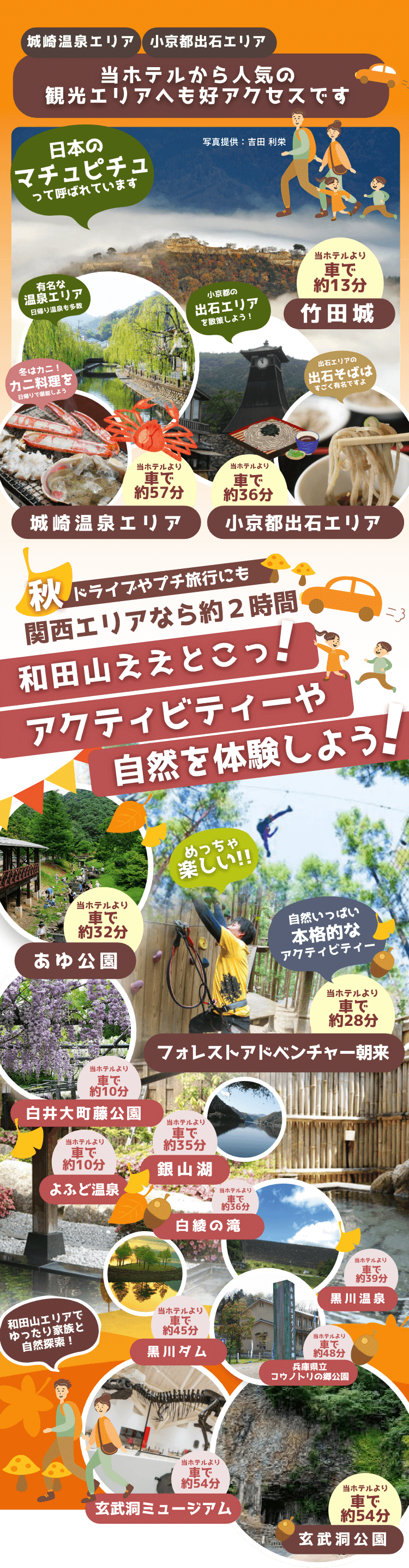 当ホテルから人気の観光エリアへも好アクセスです
