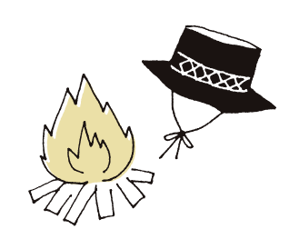 キャンプファイヤー 帽子